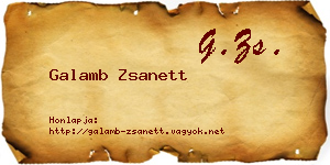 Galamb Zsanett névjegykártya
